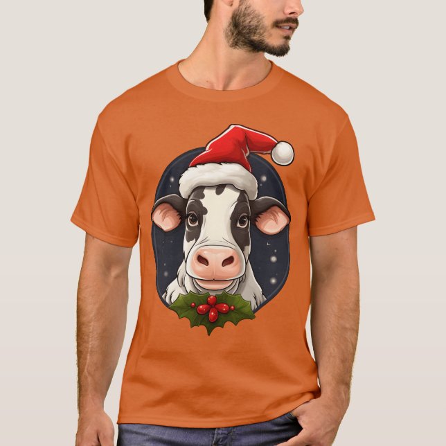 T-shirt Vaches amis Noël (Devant)