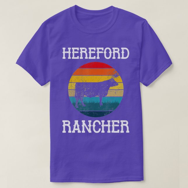 T-shirt Vaches éleveuses Bovins Hereford Rancher (Design devant)