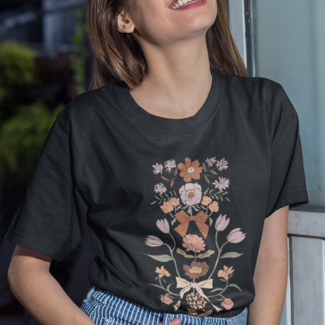 T-shirt Vaches et fleurs en terre cuite (Créateur téléchargé)