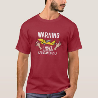 T-shirt Vague À Main Spontanée Sur Les Avions