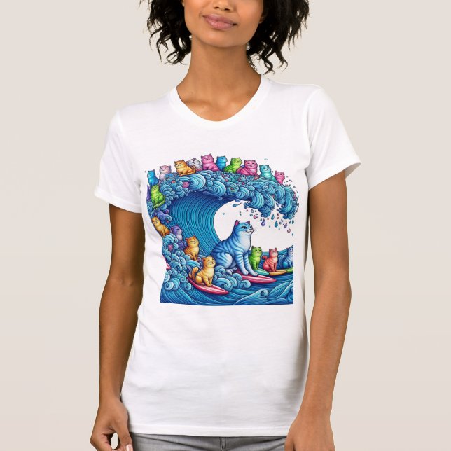 T-shirt Vague bleue de chats dames pour Kamala Harris T-sh (Devant)