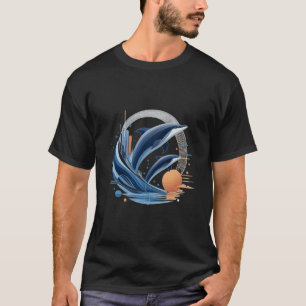 T-shirt Vague de dauphin moderne – Art océanique futuriste