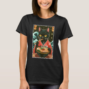T-shirt Vague de grandeur de ramen de chat japonais Art vi
