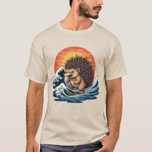 T-shirt Vague Hedgehogzilla - Art Japonais Vintage Hérisso