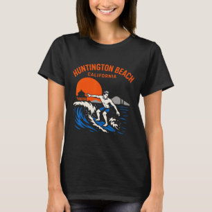 T-shirt Vague montante Huntington Beach Californie Rétro H