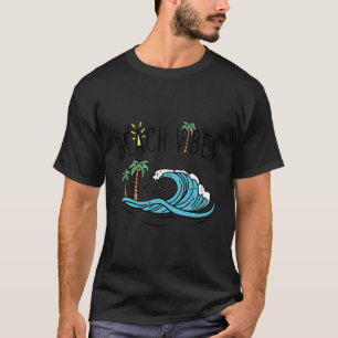 T-shirt Vague Océanique Et Palmiers