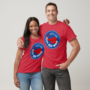 T-SHIRT VAGUE ROUGE TRUMP 2024 ALLONS