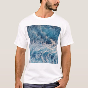 T-shirt Vagues bleu océan