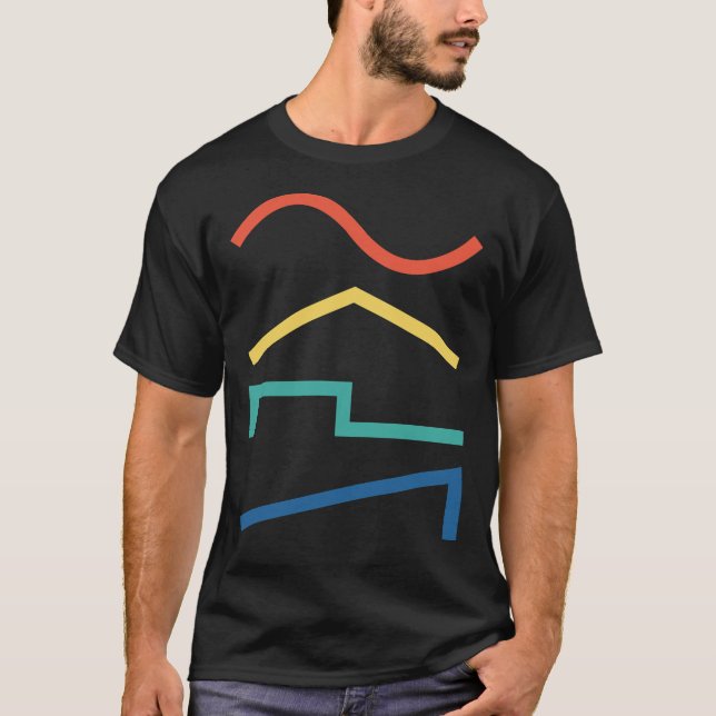 T-shirt Vagues de pin audio - Oscillator Waveforms Synth P (Devant)