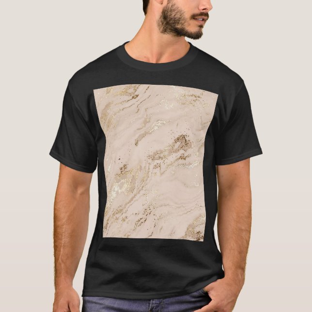 T-shirt Vagues d'or : Marbre Abstrait (Devant)