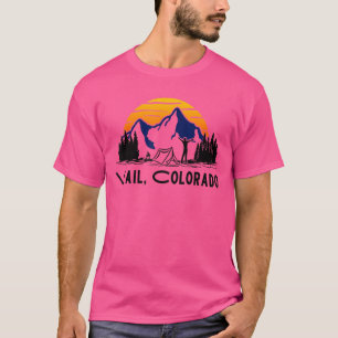 T-shirt Vail Colorado Vail Co Rétro Vail Mountain Camping