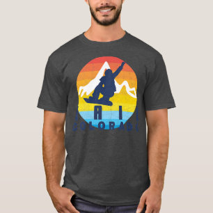 T-shirt Vail de snowboard Vail Retro les années 70 Round S