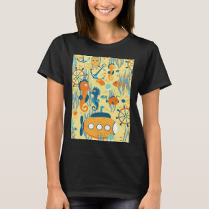 T-shirt Vaisseau aérien jaune sur un fond jaune