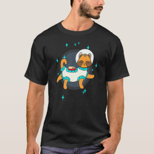 T-shirt Vaisseau Galaxy Stars Volant Chat Kitty Cute Fly S