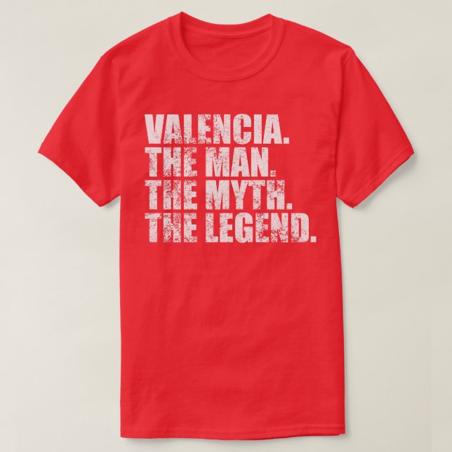 T-shirt ValenciaValencia Nom de famille Valencia Nom de fa (Design devant)