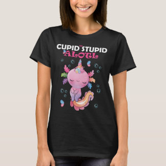 T-shirt valentin drôle axolotl rose