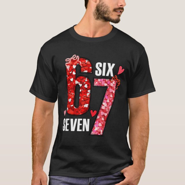 T-shirt Valentine 67 Six Seven Rose Hearts Bow Valentine’s (Devant)