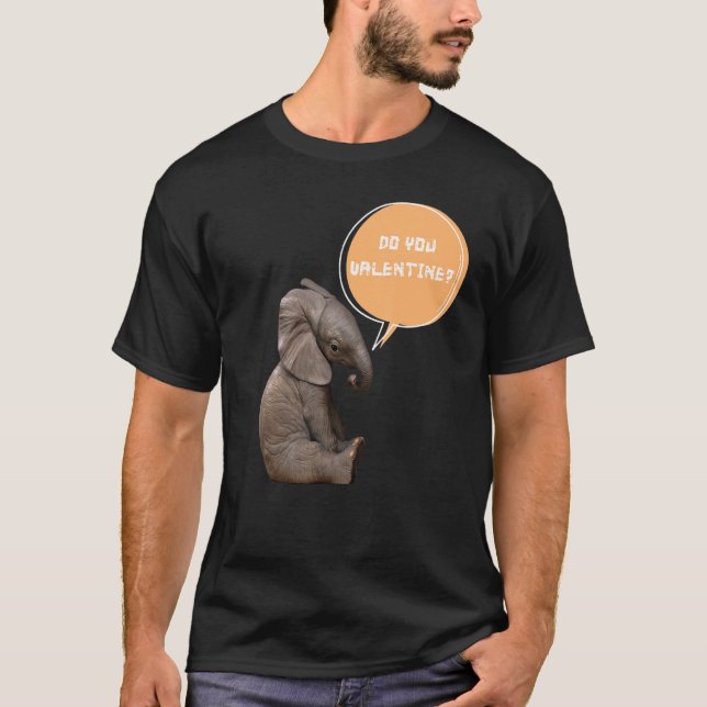 T-shirt Valentine Aimez-vous mignon bébé Elephant mème (Devant)