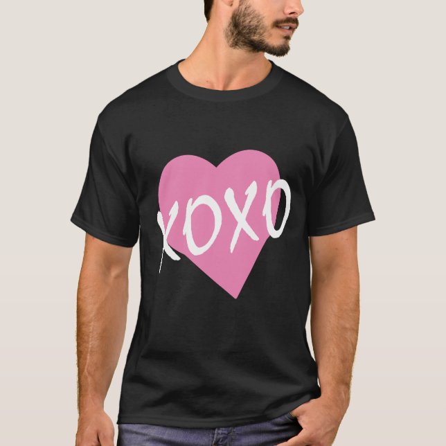 T-shirt Valentine Coeur rose XOXO (Devant)