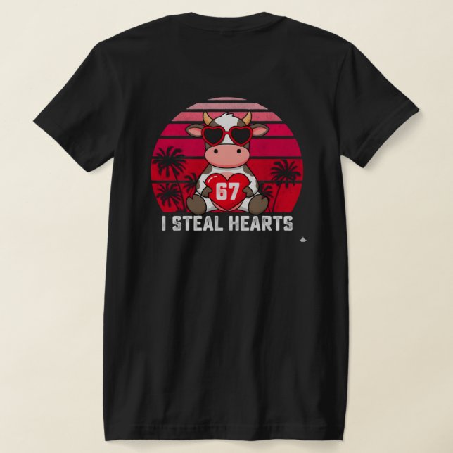 T-shirt Valentine Cow PNG Sublimation Design (Couchage Retour)