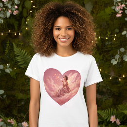T-shirt Valentine Fairy on Pink Clouds Fantasy Art