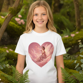 T-shirt Valentine Fairy on Pink Clouds Fantasy Art