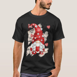 T-shirt Valentine Gnome Love Heart Happy Valentines Day