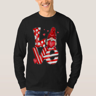 T-shirt Valentine Gnomes Holding Hearts Valentine's Day Gn