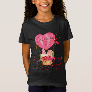 T-Shirt Valentine Gnomes Hot Air Balloon Heart Valentine's