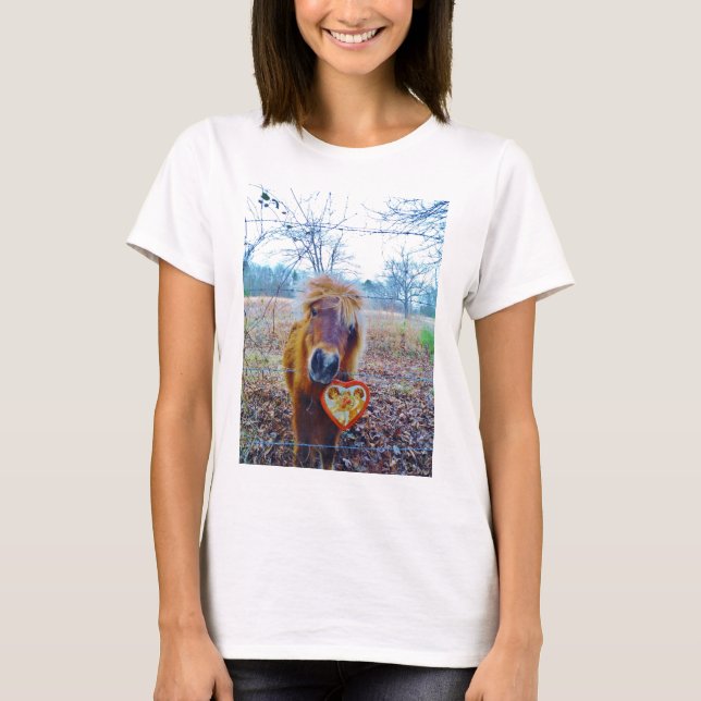 T-shirt Valentine Heart Horse (Devant)