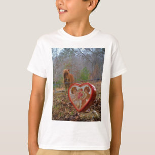 T-shirt Valentine Heart Miniature Brown Horse