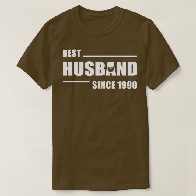 T-shirt Valentine Mari Cadeaux Meilleur Mari Depuis 1990 (Design devant)