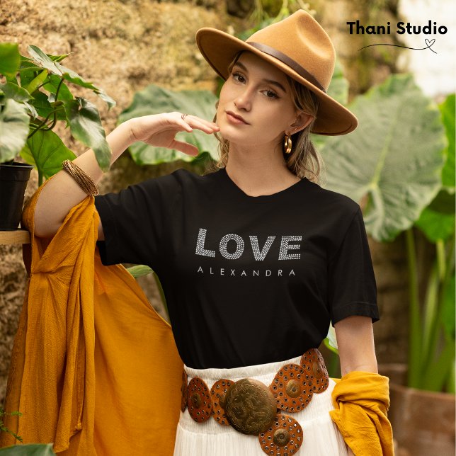 T-shirt Valentine Moderne Noir Simple Élégante Typographie (Créateur téléchargé)
