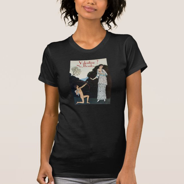 T-SHIRT VALENTINE ? NON, MERCI /RETRO ANTI VALENTINE'S DAY (Devant)