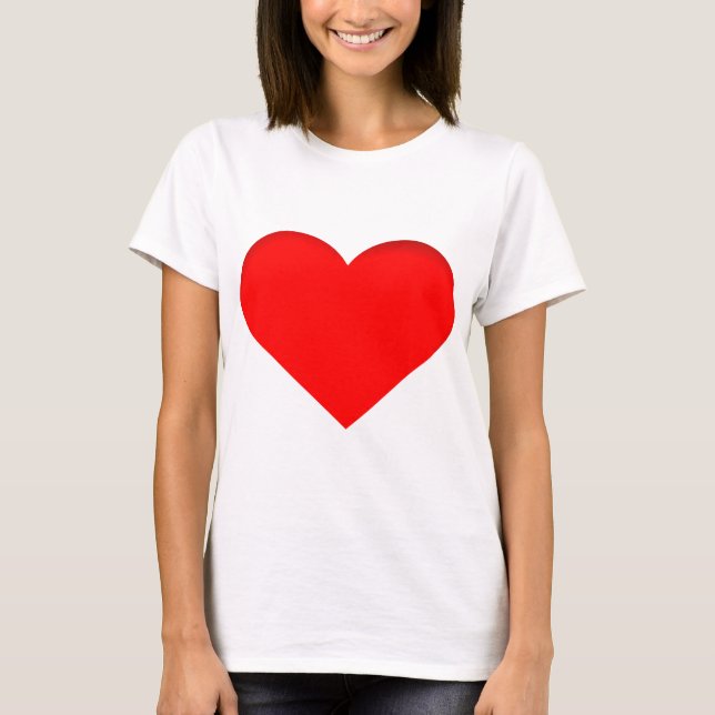 T-shirt Valentine Red Love Heart (Devant)