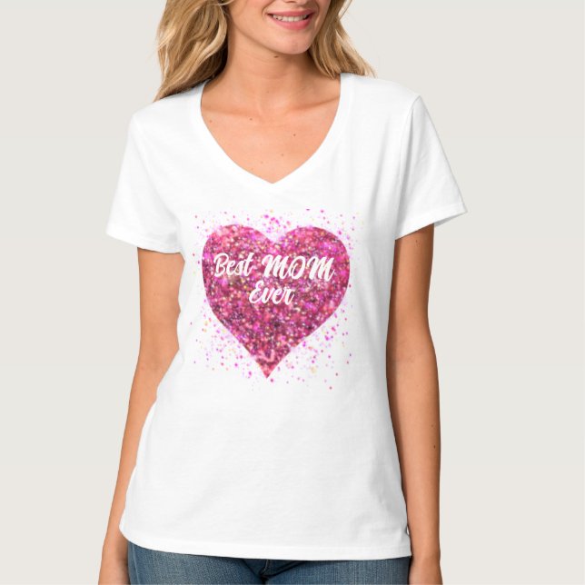 T-shirt Valentine Rose étincelle parties scintillant coeur (Devant)