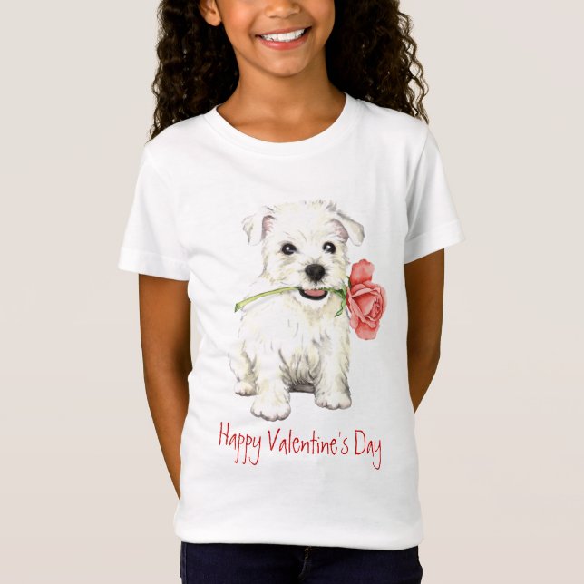 T-Shirt Valentine Rose Westie (Devant)