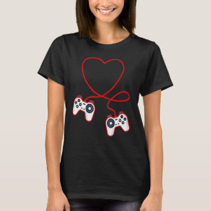 T-shirt Valentine S Day Video Gamer Avec Contrôleurs Coeur