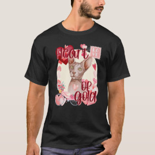 T-shirt Valentine Sphynx Chat Simplement mignon Couleurs S