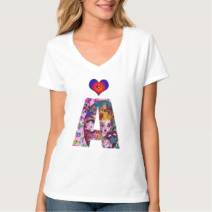T-SHIRT VALENTINE VÉNÉTIENNE MASQUÉRADE MONOGRAMME UNE LET