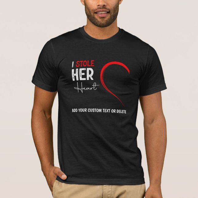 T-shirt Valentines Couples J'Ai Volé Son Mari Du Coeur (Devant)