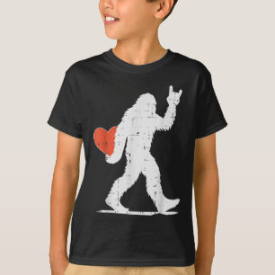 T-shirt Valentines Day Bigfoot Rock Heart Sasquatch Femmes