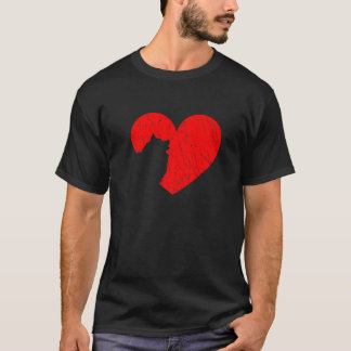 T-shirt Valentines Day Coeurs rétro American Eskimo Chien 