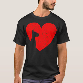 T-shirt Valentines Day Coeurs rétro Dane Chien Chien Chiot