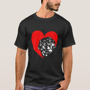 T-shirt Valentines Day Coeurs rétro Terre-Neuve Chien Chie