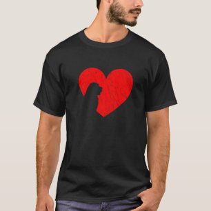 T-shirt Valentines Day Coeurs rétro Terre-Neuve Chien Chie