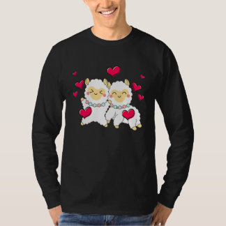 T-shirt Valentines Day Cute Alpaca  Boyfriend Girlfriend