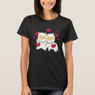 T-shirt Valentines Day Cute Alpaca  Boyfriend Girlfriend