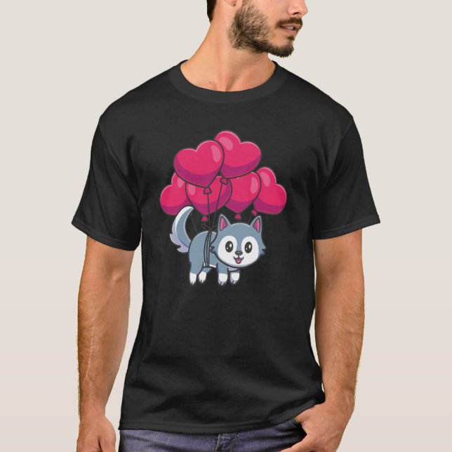 T-shirt Valentines Day Cute Dogs Love Boyfriend Girlfriend (Devant)