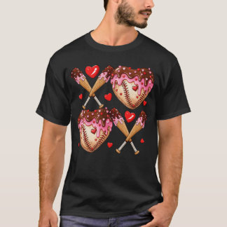 T-shirt Valentines Day Drip Heart Baseball XOXO Boys  Men 